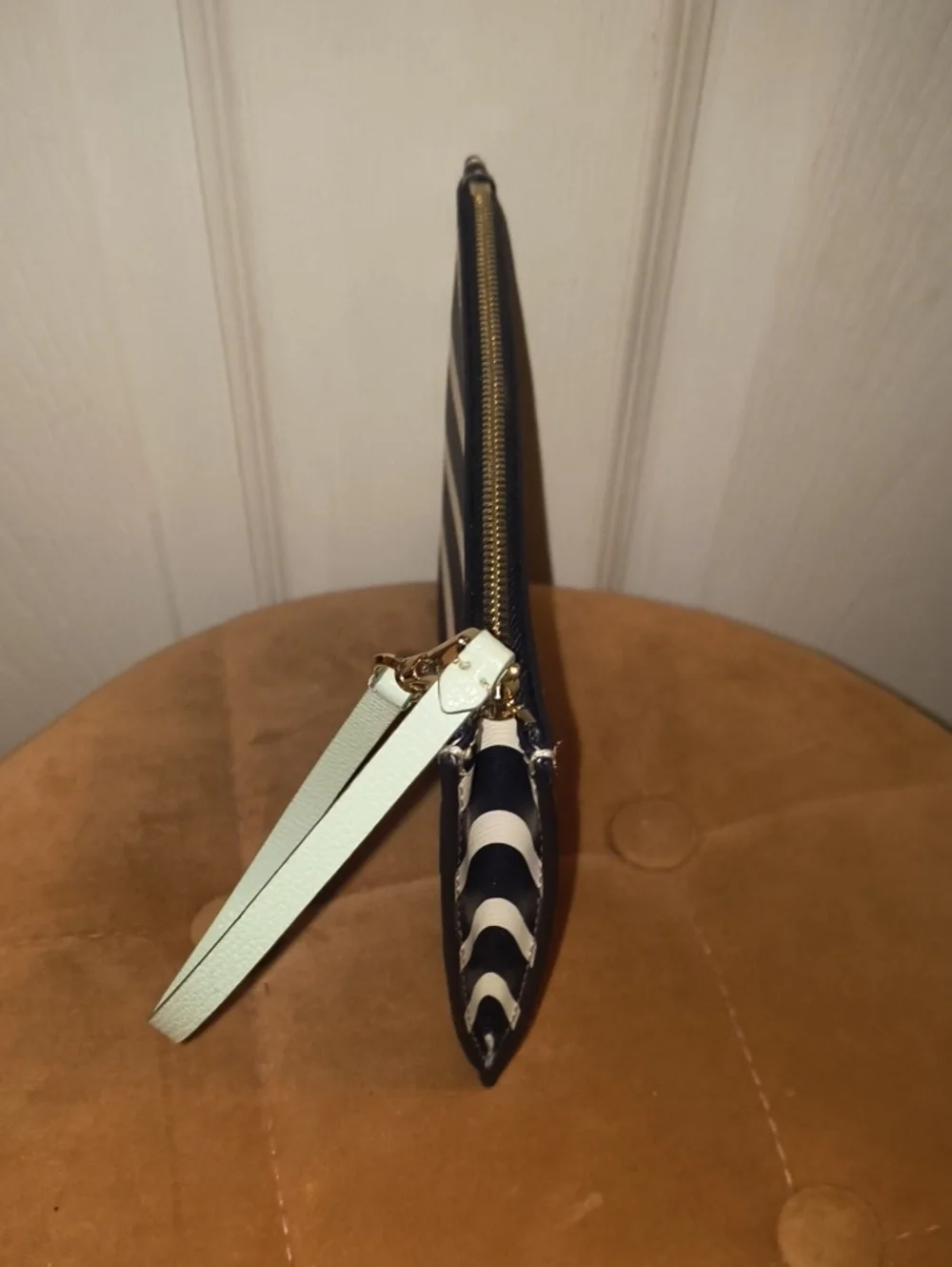Kate Spade Navy and White Striped Wristlet